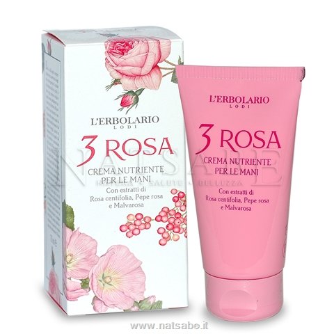 Erbolario - 3 Rosa - Crema Mani Nutriente - 75ml | Creme mani |  Erboristeria Natsabe: vendita online | erbe officinali, tisane, integratori