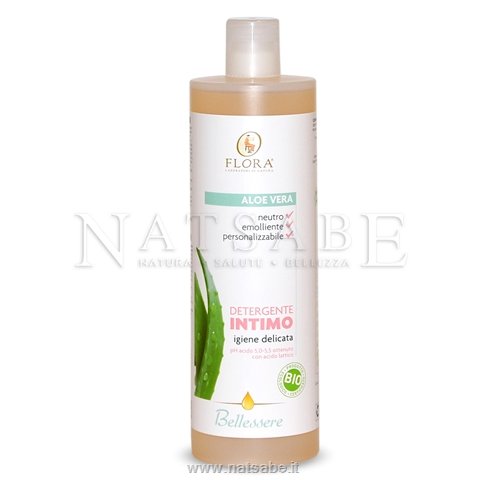Flora - Detergente Intimo Neutro Bio con Aloe Vera - confezione risparmio - 1 Litro | Detergenti intimi |  Erboristeria Natsabe: vendita online | erbe officinali, tisane, integratori