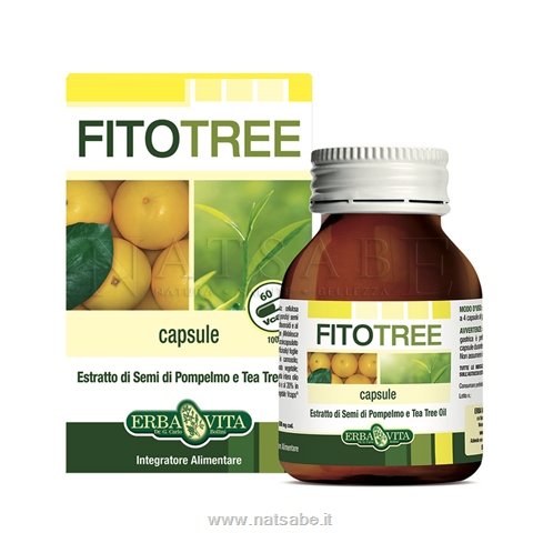 Erbavita - Fitotree Semi di Pompelmo e Tea Tree Oil - 60 capsule da 500 mg | Difese immunitarie |  Erboristeria Natsabe: vendita online | erbe officinali, tisane, integratori
