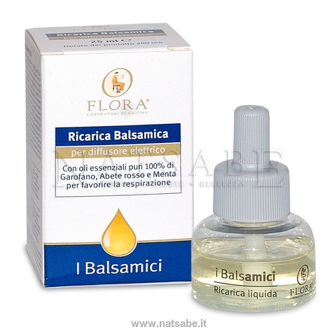 Flora - Linea Balsamica - Ricarica per Diffusore Elettrico - 25 ml | Miscele di oli essenziali puri |  Erboristeria Natsabe: vendita online | erbe officinali, tisane, integratori