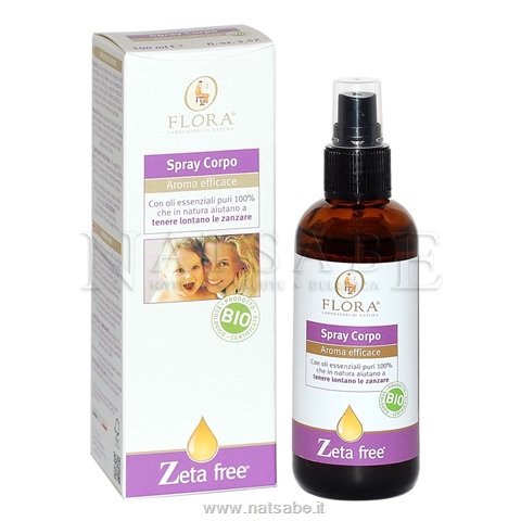 Flora - Zanzare - Zeta Free Spray Corpo - 100 ml | Prodotti per insetti e zanzare |  Erboristeria Natsabe: vendita online | erbe officinali, tisane, integratori