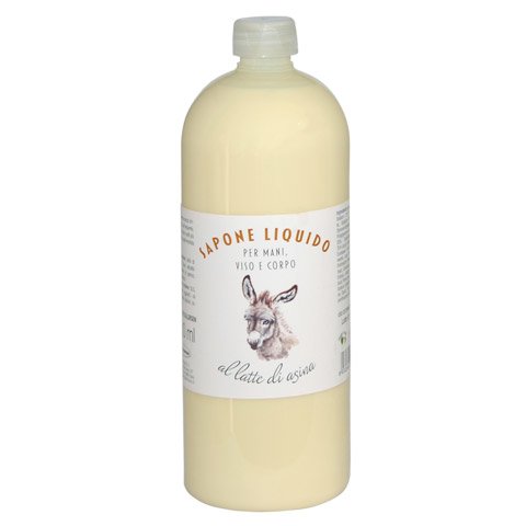 La Dispensa - Linea al Latte di Asina - Sapone Liquido per mani, viso e corpo - 1lt | Sapone liquido |  Erboristeria Natsabe: vendita online | erbe officinali, tisane, integratori