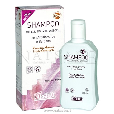 Argital - Shampoo all'Argilla Verde e Bardana - capelli normali o secchi - 250ml | Shampoo e Shampoodoccia |  Erboristeria Natsabe: vendita online | erbe officinali, tisane, integratori