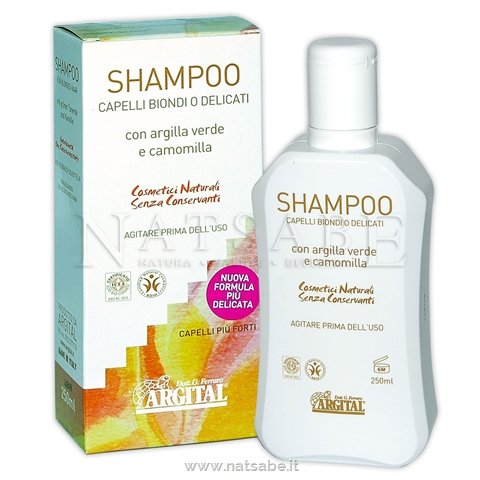 Argital - Shampoo all'Argilla Verde e Camomilla - capelli biondi o delicati - 250ml | Shampoo e Shampoodoccia |  Erboristeria Natsabe: vendita online | erbe officinali, tisane, integratori