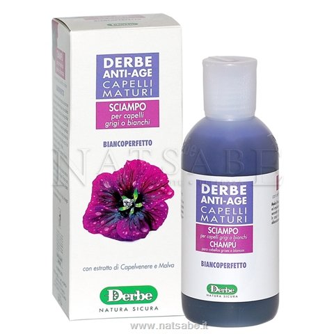 Derbe - Shampoo per capelli grigi e bianchi Biancoperfetto - 200 ml | Shampoo e Shampoodoccia |  Erboristeria Natsabe: vendita online | erbe officinali, tisane, integratori