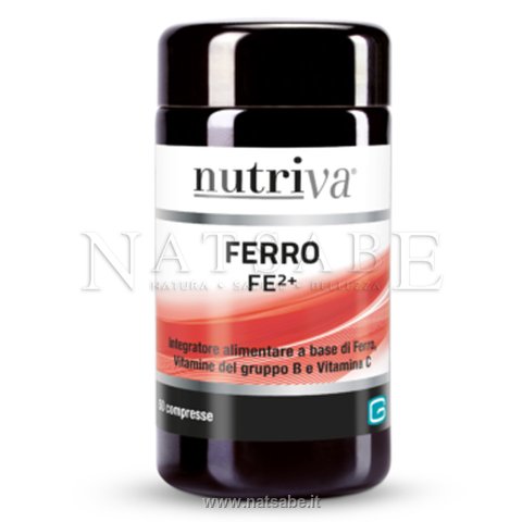 Giuriati Group - Nutriva - Ferro - 50 compresse da 400 mg | Vitamine e Sali minerali |  Erboristeria Natsabe: vendita online | erbe officinali, tisane, integratori