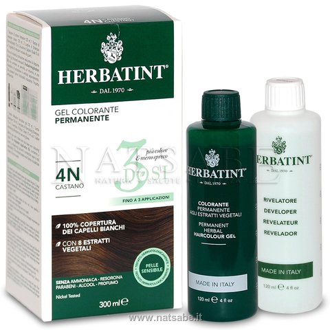 Bierba (Herbatint) - Tinte per capelli Herbatint 4N Castano - 300 ml | Tinte vegetali |  Erboristeria Natsabe: vendita online | erbe officinali, tisane, integratori