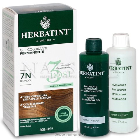 Bierba (Herbatint) - Tinte per capelli Herbatint 7N Biondo - 300 ml | Tinte vegetali |  Erboristeria Natsabe: vendita online | erbe officinali, tisane, integratori