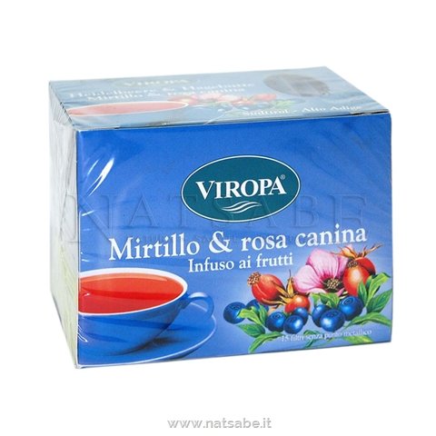 Viropa - Infuso Mirtillo e Rosa Canina - 15 filtri | Tisane filtro |  Erboristeria Natsabe: vendita online | erbe officinali, tisane, integratori