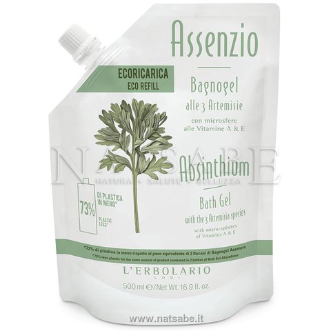 Erbolario - Assenzio - Bagnogel alle 3 Artemisie - ecoricarica da 500 ml | Bagnoschiuma e shampodoccia |  Erboristeria Natsabe: vendita online | erbe officinali, tisane, integratori