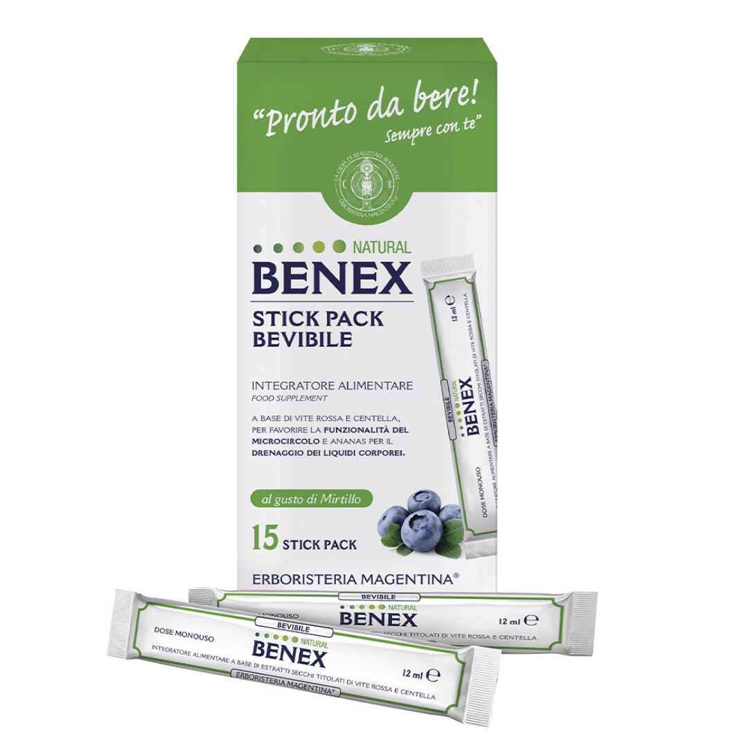 Benex - Stick Pack Bevibile - 15 monodose da 12 ml
