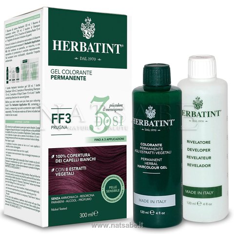 Bierba (Herbatint) - Tinte per capelli Herbatint FF3 Prugna - 300 ml | Tinte vegetali |  Erboristeria Natsabe: vendita online | erbe officinali, tisane, integratori