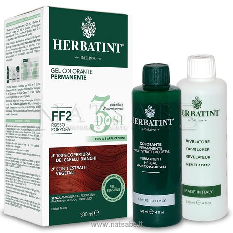 Bierba (Herbatint) - Tinte per capelli Herbatint FF2 Rosso Porpora - 300 ml | Tinte vegetali |  Erboristeria Natsabe: vendita online | erbe officinali, tisane, integratori