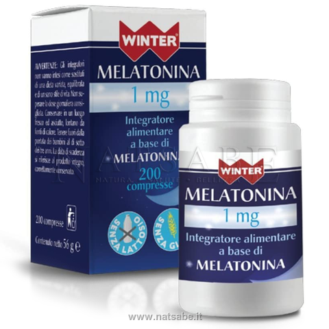 Winter - Melatonina 1 mg - 200 compresse da 0,1 g | Tono dell'umore e relax |  Erboristeria Natsabe: vendita online | erbe officinali, tisane, integratori