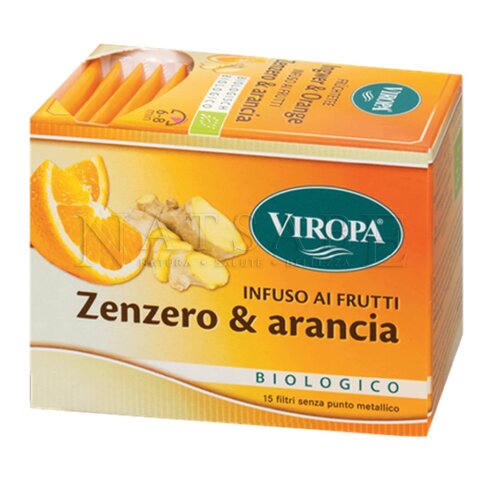 Viropa - Infuso Zenzero e Arancia da agricoltura biologica - 15 filtri | Tisane filtro |  Erboristeria Natsabe: vendita online | erbe officinali, tisane, integratori