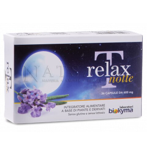Biokyma - T-Relax Notte - 36 capsule da 600 mg |  |  Erboristeria Natsabe: vendita online | erbe officinali, tisane, integratori