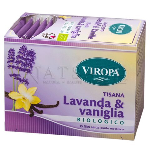 Viropa - Infuso Lavanda e Vaniglia da agricoltura biologica - 15 filtri da 1,9g | Tisane filtro |  Erboristeria Natsabe: vendita online | erbe officinali, tisane, integratori
