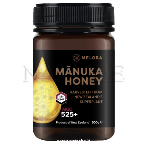 Melora - New Zealand Manula ltd - Miele di Manuka - Manuka Honey UMF 15+ (MGO  525+) - 500 g | Miele di Manuka UMF |  Erboristeria Natsabe: vendita online | erbe officinali, tisane, integratori