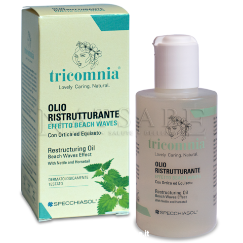 Specchiasol - TRICOMNIA Homocrin - Olio Ristrutturante per Capelli - 150 ml - Effetto Beach Waves | Gel e Mousse |  Erboristeria Natsabe: vendita online | erbe officinali, tisane, integratori