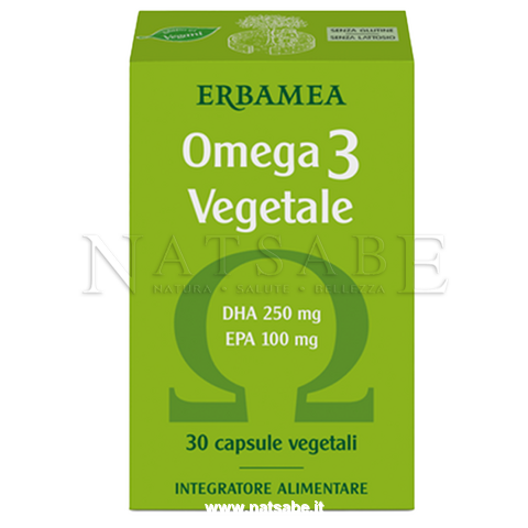 Erbamea - Omega 3 Vegetale - 30 capsule vegetali da 600 mg | Colesterolo e Trigliceridi |  Erboristeria Natsabe: vendita online | erbe officinali, tisane, integratori