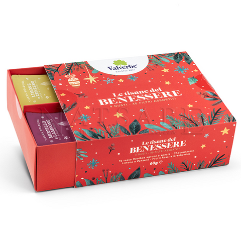 Valverbe - tisane bio - Cofanetto Le Tisane del Benessere - 40 filtri assortiti | Confezioni Regalo |  Erboristeria Natsabe: vendita online | erbe officinali, tisane, integratori