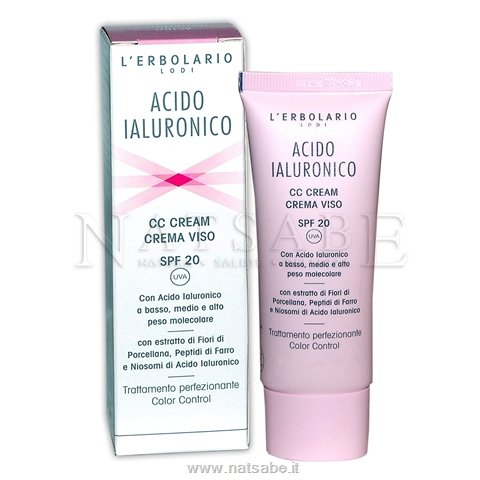 Erbolario - Acido Ialuronico Tripla Azione - CC Cream Viso SPF20 - tonalità Caramello - 50ml | Creme viso slow-age |  Erboristeria Natsabe: vendita online | erbe officinali, tisane, integratori