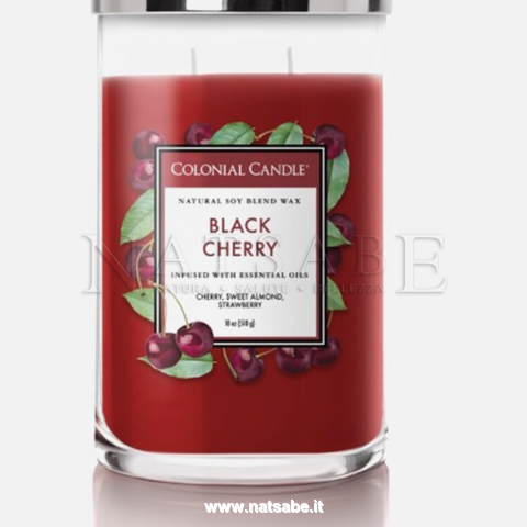 Colonial Candle - Candela Profumata - Black Cherry - 538g | Candele profumate maxi |  Erboristeria Natsabe: vendita online | erbe officinali, tisane, integratori