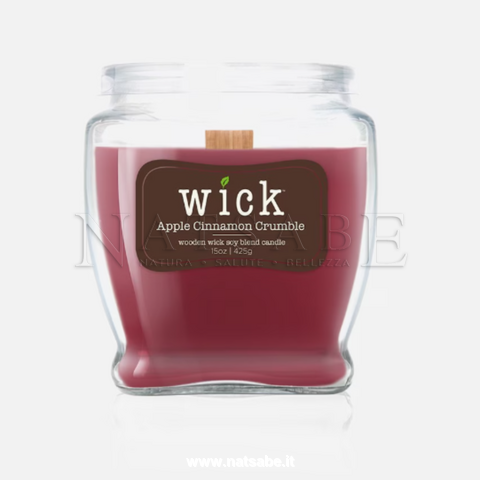 Colonial Candle - Candela Profumata con stoppino in legno - Apple Cinnamon Crumble - 425g | Candele Wick |  Erboristeria Natsabe: vendita online | erbe officinali, tisane, integratori