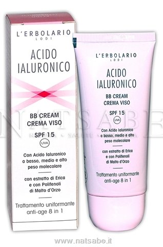 Erbolario - Acido Ialuronico Tripla Azione - BB Cream Viso Uniformante SPF15 - 50ml | Creme viso slow-age |  Erboristeria Natsabe: vendita online | erbe officinali, tisane, integratori