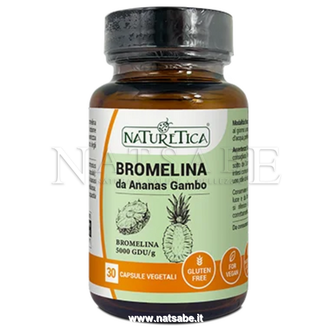 Naturetica - Bromelina 5000 GDU/g - 30 capsule da 763 mg | Circolazione e ritenzione idrica |  Erboristeria Natsabe: vendita online | erbe officinali, tisane, integratori