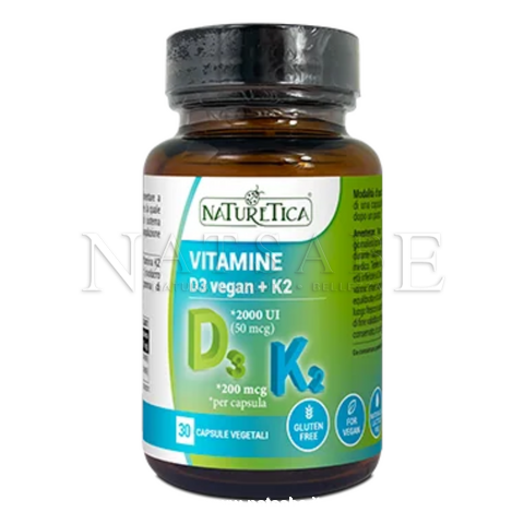 Naturetica - Vitamine D3 vegan+K2 - 30 capsule da 437 mg | Vitamine e Sali minerali |  Erboristeria Natsabe: vendita online | erbe officinali, tisane, integratori