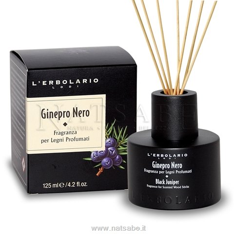 Erbolario - Ginepro Nero - Fragranza per Legni Profumati - 125ml | Diffusori di essenza con bastoncini |  Erboristeria Natsabe: vendita online | erbe officinali, tisane, integratori